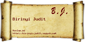 Birinyi Judit névjegykártya